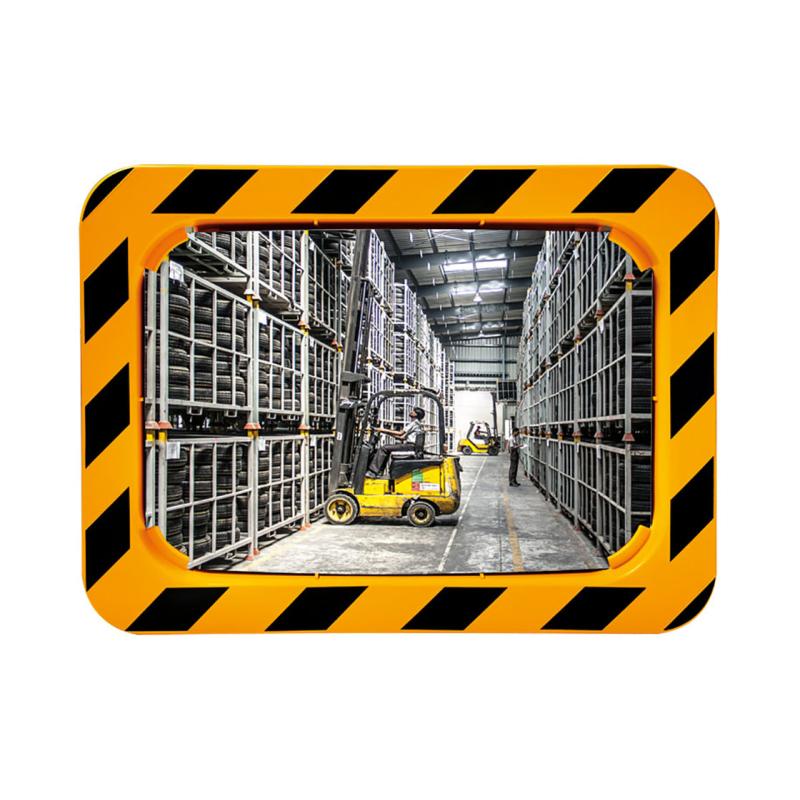 Industrial safety mirrors (yellow & black frame) in Polymir & P.A