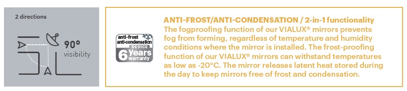 STAINLESS STEEL MULTI-PURPOSE MIRRORS & ANTI-FROST:CONDENSATION Graphic